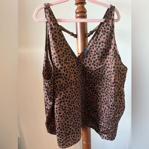 Old Navy Brown and Black Spotted Tank Top